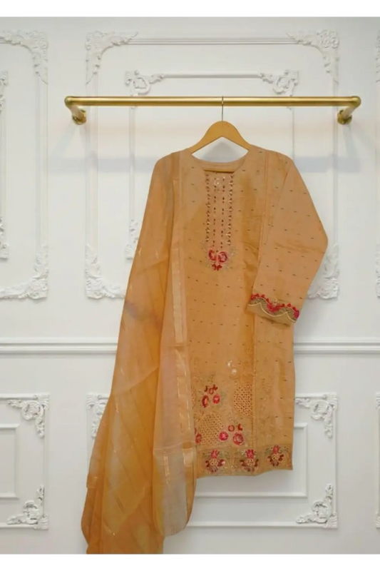 3PCS Embroidered suit