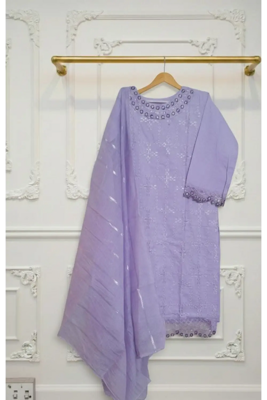 3PCS Embroidered suit